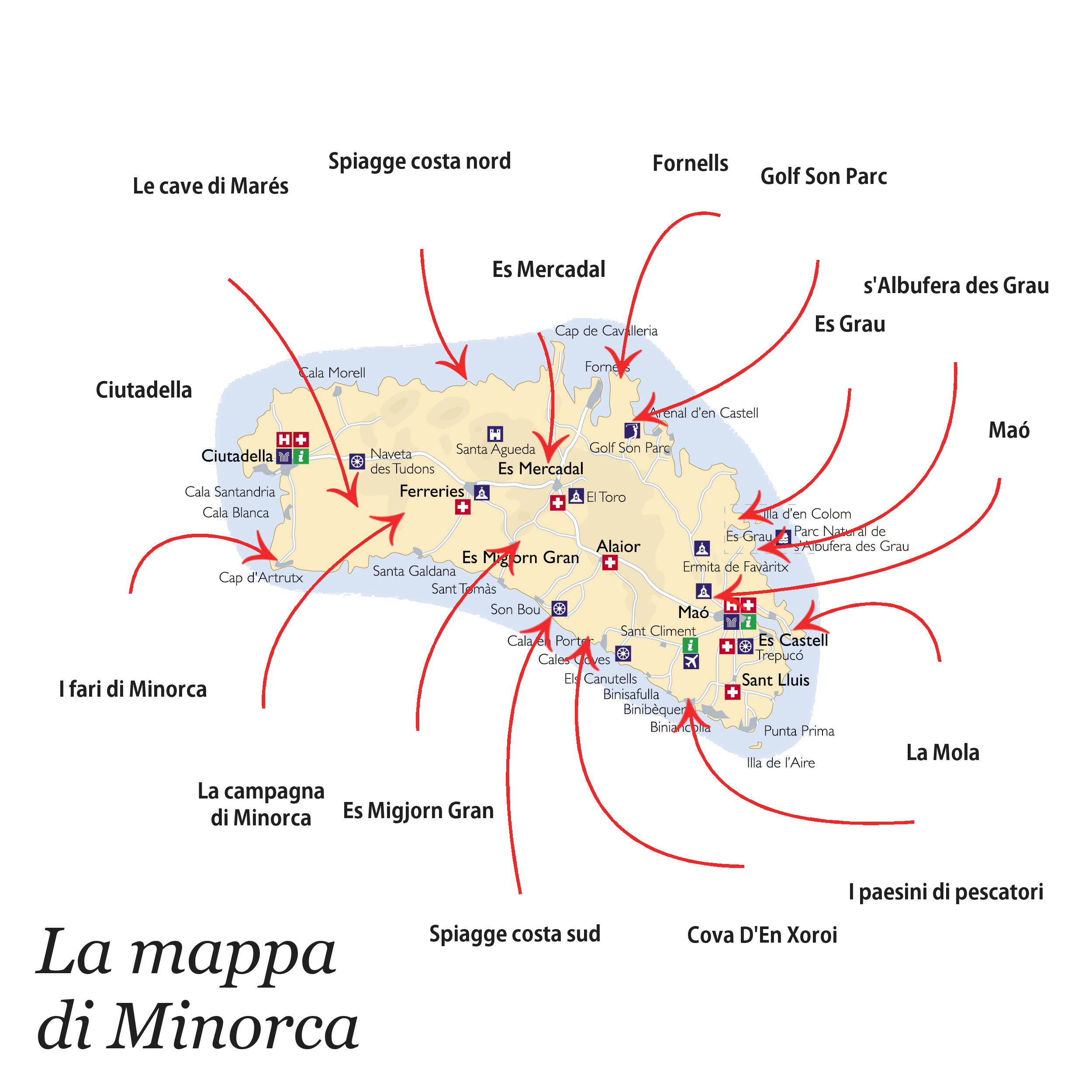 Mappa di Minorca