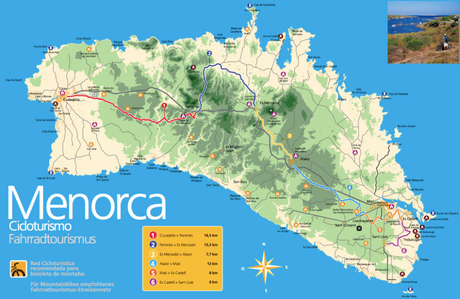 mapa menorca cicloturismo