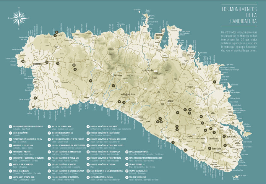 mapa arqueologico de menorca