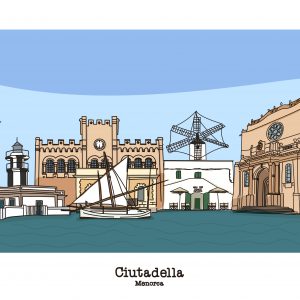 Ilustracion Skyline Ciutadella 1 A3
