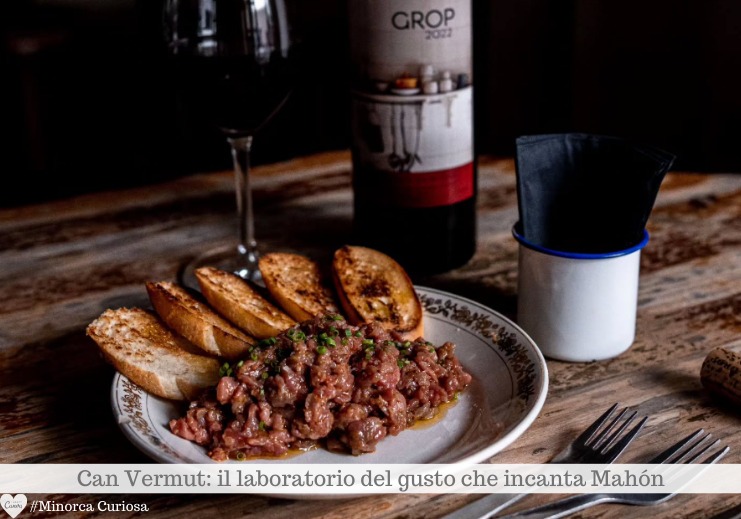 La tartare di carne a Km 0 è una delle golose proposte di Can Vermut
