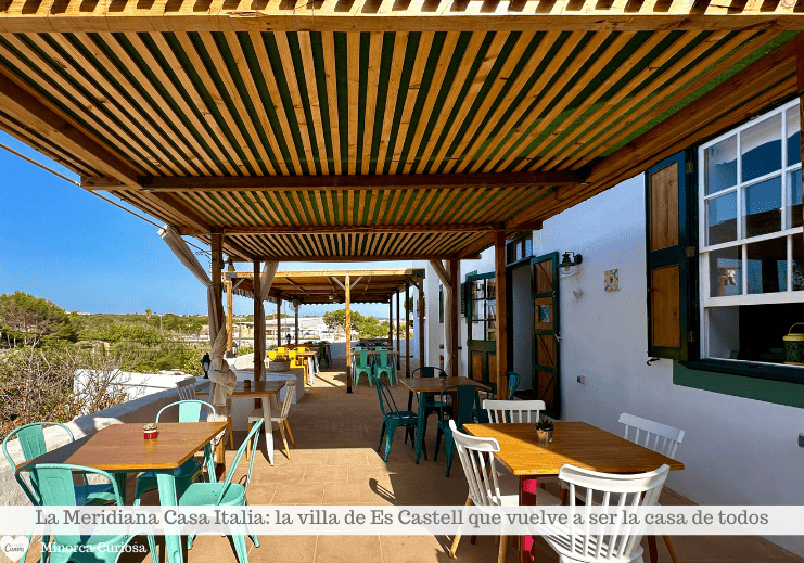 La terraza de La Meridana Casa Italia en Es Castell, Menorca.